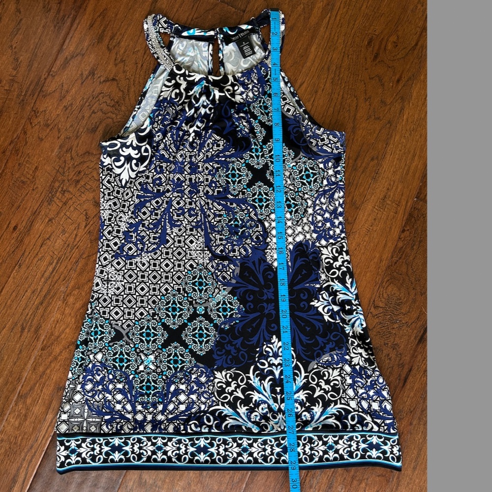 Holiday Dress Tunic White House Black Market embellished "Silver" Chain Neckline